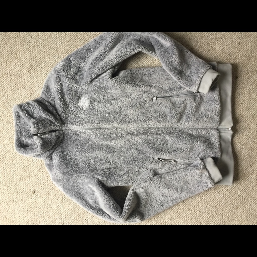 Grey women’s north face fleece jacket